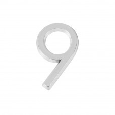 Цифра Fuaro (Фуаро) "9" самоклеящаяся ABS (50х37) (FUARO) CP хром