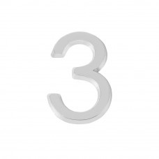 Цифра Fuaro (Фуаро) "3" самоклеящаяся ABS (50х37) (FUARO) CP хром