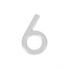 Цифра Fuaro (Фуаро) "6" самоклеящаяся ABS (50х37) (FUARO) CP хром