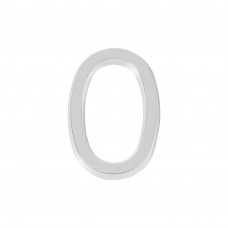 Цифра Fuaro (Фуаро) "0" самоклеящаяся ABS (50х37) (FUARO) CP хром